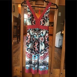 Trulli Sleeveless Tie Back Silky Summer Dress 6P